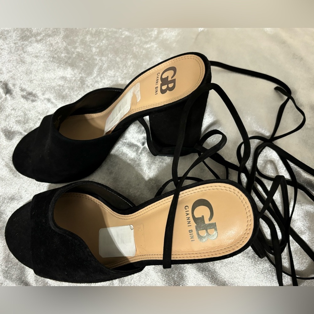 NEW, GIANNI BINI, Kat Kall, Ankle Wrap Block Heel Mule. - Picture 6 of 9